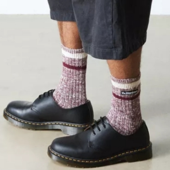 NWT Men's Dr. Martens Marl Burgundy and Cream Casual Socks - Picture 4 of 5